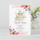 Chic Flowers Feather Teapot Vrijgezellenfeest Kaart (Staand voorkant)