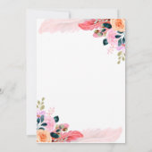 Chic Flowers Feather Teapot Vrijgezellenfeest Kaart (Achterkant)