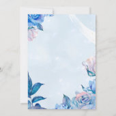 Chic Flowers Glitter Rozen Crown Quinceañera Kaart (Achterkant)