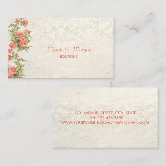 Chic Flowers, Lace Visitekaartje (Voorkant / Achterkant)