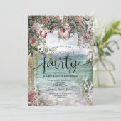 Chic Flowers Ocean Verloving Kaart (Staand voorkant)