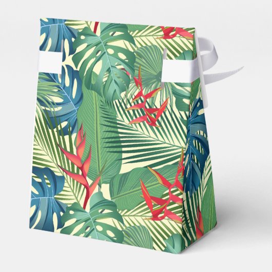 Chic Flowers Palms Monstera Bedankdoosjes (Achterkant)