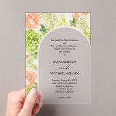 Chic Flowers Pink Arch Wedding Acryl Uitnodigingen (Insitu (Draagbaar))