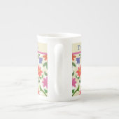 Chic Flowers, Polka Dots on Ecru Bone China Mok (Achterkant)