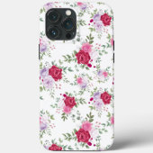 Chic Flowers Roze en rood Botanisch Stijlvol Case-Mate iPhone Case (Achterkant)