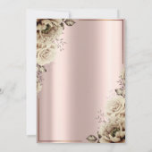 Chic Flowersf Roos Gold 70th Birthday Kaart (Achterkant)