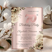 Chic Flowersf Roos Gold 70th Birthday Kaart