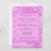 Chic Flowy Pink Sweet 16 Uitnodiging (Voorkant)