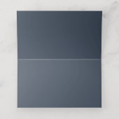 Chic Foliage Dark Blue Custom WeduwPlace Card Plaatskaartje (Binnenkant ongevouwen)