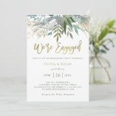 Chic Foliage | Engagement Party Kaart (Staand voorkant)