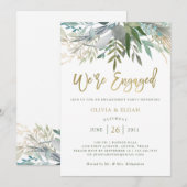 Chic Foliage | Engagement Party Kaart (Voorkant / Achterkant)