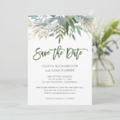 Chic Foliage | Fotobruiloft Save The Date (Staand voorkant)