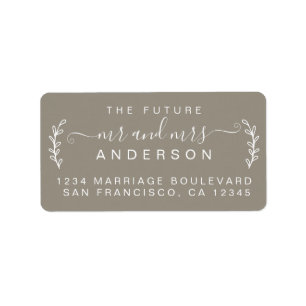 Chic Foliage Future Mr Mrs Wedding Return Address Etiket