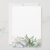 Chic Foliage | Monogram bruiloft Kaart (Achterkant)