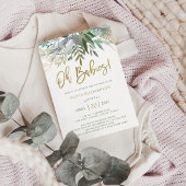Chic Foliage | Twins Baby shower en Gold Script Kaart