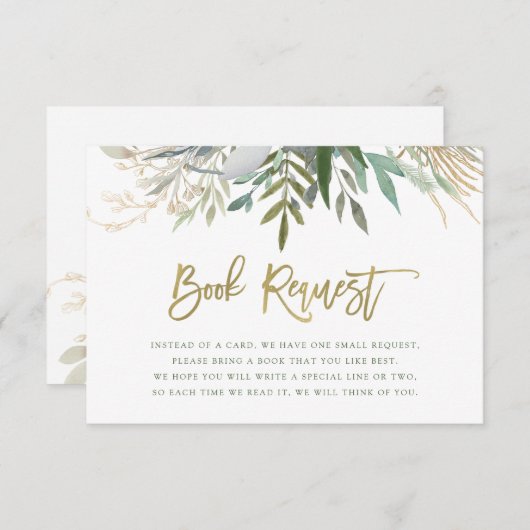 Chic Foliage | Verzoek om Baby Informatiekaartje (Voorkant / Achterkant)