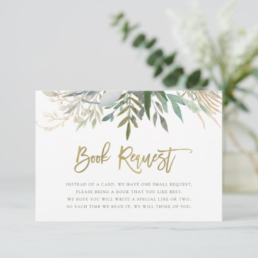 Chic Foliage | Verzoek om Baby Informatiekaartje (Staand voorkant)