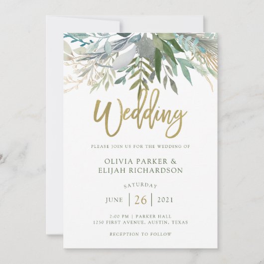 Chic Foliage | Weddenschap Kaart (Voorkant)