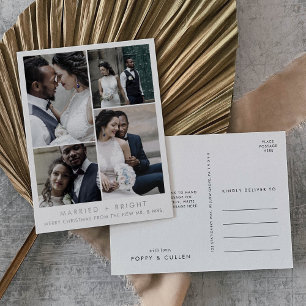Chic Folie Gehuwd en braaf kerstdank Feestdagen Briefkaart