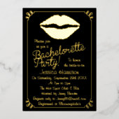 Chic Folie Licht Bachelorette Echte Partij Folie Uitnodiging (Voorkant)