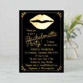 Chic Folie Licht Bachelorette Echte Partij Uitnodiging (Staand Voorkant)