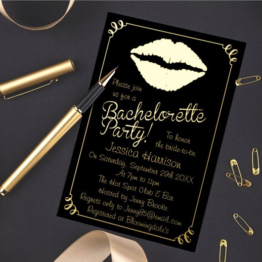 Chic Folie Licht Bachelorette Echte Partij Uitnodiging