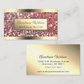 Chic Folie Roos Gold Glitter Visitekaartje (Voorkant / Achterkant)