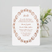 Chic Folie Wreath Wedding Uitnodiging (Staand Voorkant)