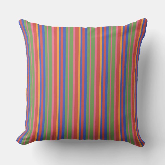 Chic Folk Art Collectie Striped Pillow of Cushion Kussen (Voorkant)