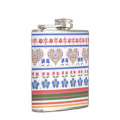 Chic Folk Art Floral Hearts Border: Hip Flask Heupfles (Rechts)