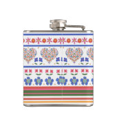 Chic Folk Art Floral Hearts Border: Hip Flask Heupfles (Achterkant)