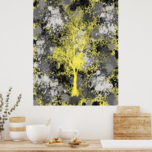 Chic Forest Abstract Poster (Keuken)