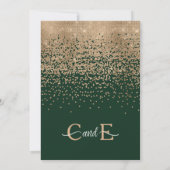 Chic Forest Green Gold Glitter Confetti bruiloft Kaart (Achterkant)