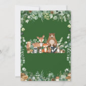 Chic Forest Greenery Woodland Animals Baby shower Bedankkaart (Achterkant)