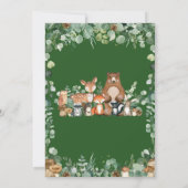 Chic Forest Greenery Woodland Animals Baby shower Kaart (Achterkant)
