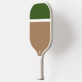 Chic Forest Groen Wit Mocha Bruin Kleurenblok Pickleball Paddle (Links)