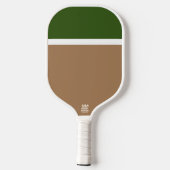 Chic Forest Groen Wit Mocha Bruin Kleurenblok Pickleball Paddle (Achterkant)