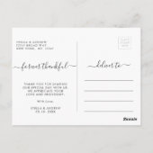 Chic Forever Dankbaar Script Dank u Foto Briefkaart (Achterkant)