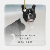 Chic Forever in Our Hearts Photo Dog Memorial Keramisch Ornament (Achterkant)