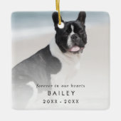 Chic Forever in Our Hearts Photo Dog Memorial Keramisch Ornament (Voorkant)