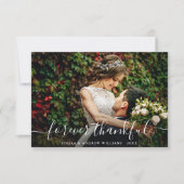 Chic Forever Thankful Script Dank u Fotokaart Bedankkaart (Voorkant)