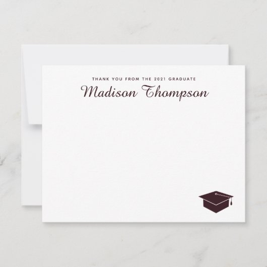 Chic Formal Burgundy Script Gradup Notitiekaartje (Voorkant)
