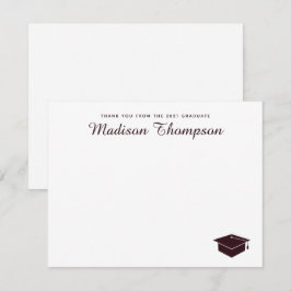 Chic Formal Burgundy Script Gradup Notitiekaartje