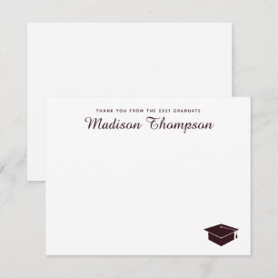 Chic Formal Burgundy Script Gradup Notitiekaartje