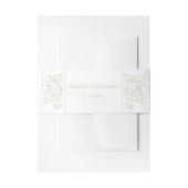Chic Formal Ecru Scrollwork Border Wedding Uitnodigingen Wikkel (Voorkant Voorbeeld)