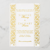 Chic Formal Scrollwork Border Wedding Folie Uitnodiging (Voorkant)