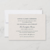 Chic Formal Wedding Jubileum 50e Ecru Lunch Kaart (Voorkant)