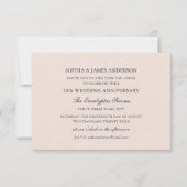 Chic Formal Wedding Jubileum 50ste Roze Lunch Kaart (Voorkant)