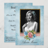 Chic foto bruids douche uitnodiging (Voorkant / Achterkant)