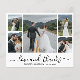 Chic Foto Collage Budget Bruiloft Bedankkaart Flye Flyer